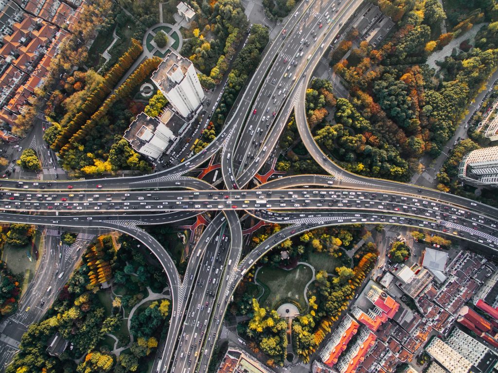 Shanghai interchange from above